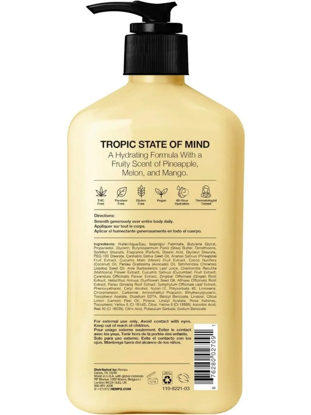 Moisturizing Body Lotion - Sweet Pineapple & Honey Melon Scent - 17oz Cream